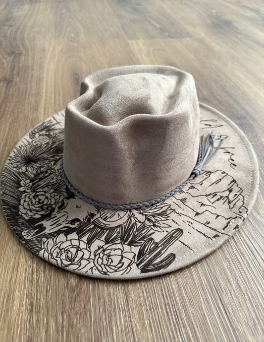 HAND BURNED WILD & FREE HAT