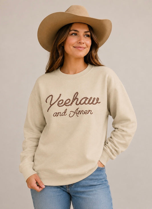 YEEHAW & AMEN CREWNECK