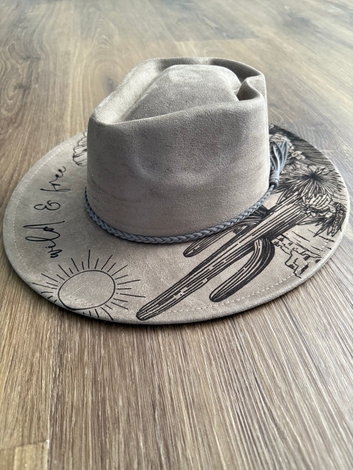 HAND BURNED WILD & FREE HAT