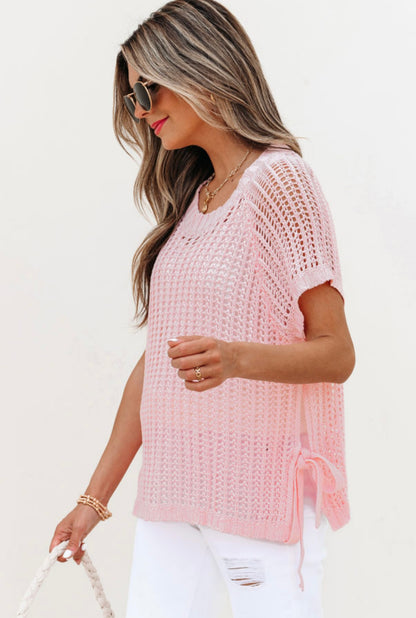 COASTAL CHARM SIDE TIE SWEATER