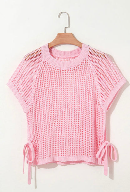 COASTAL CHARM SIDE TIE SWEATER